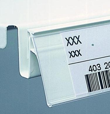 20 x Clear L Shape Shelf Edge Self Adhesive Ticket Strip/Price Holder 204mm x 75mm