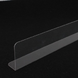Plastic L shape commodities shelf divider with magnetic