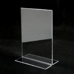 T shape acrylic sign holders